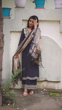 Handloom Khadi Kurti With Palazzo And Digital Printed Khadi Silk Dupatta-ISKWSU2003PPC/D1881