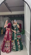 Printed Rayon Silk Lehenga With Blouse And Dupatta-ISKWNAV040715461