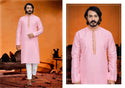 Men's Self Print Silk Kurta With Pajama-Di.No-29
