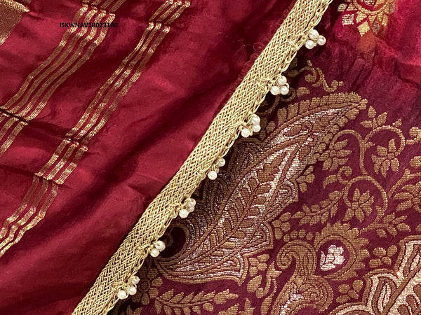 Banarasi Lehenga With Blouse And Contrast Gaji Silk Dupatta-ISKWNAV18023180