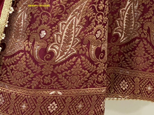 Banarasi Lehenga With Blouse And Contrast Gaji Silk Dupatta-ISKWNAV18023180