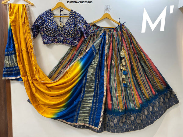 Banarasi Lehenga With Blouse And Contrast Gaji Silk Dupatta-ISKWNAV18023180