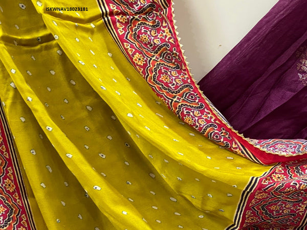 Banarasi Lehenga With Blouse And Contrast Gaji Silk Dupatta-ISKWNAV18023181
