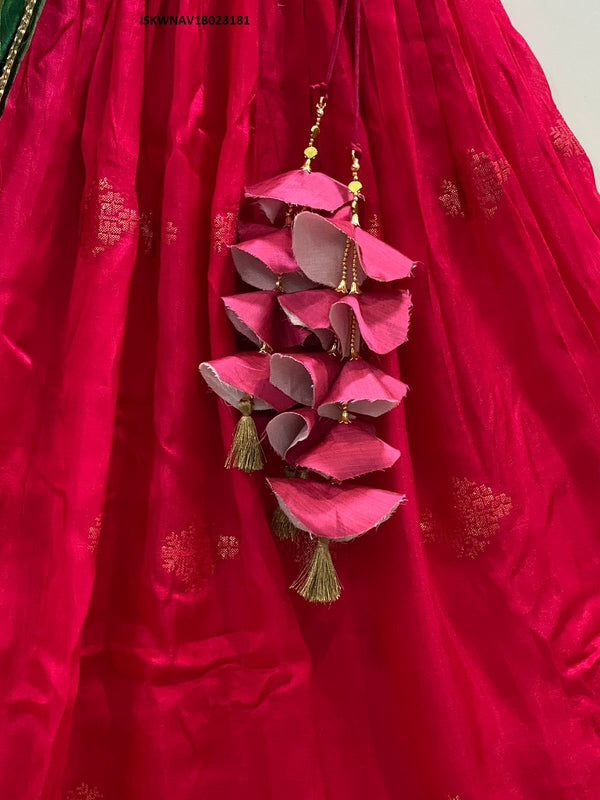 Banarasi Lehenga With Blouse And Contrast Gaji Silk Dupatta-ISKWNAV18023181