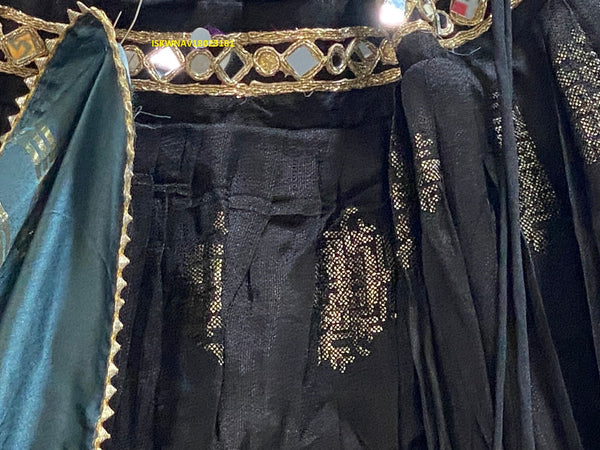 Banarasi Lehenga With Blouse And Contrast Gaji Silk Dupatta-ISKWNAV18023181