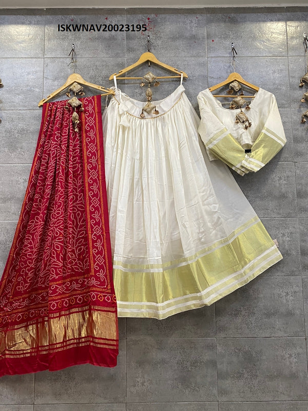 Modal Silk Lehenga With Blouse And Digital Printed Gaji Silk Dupatta-ISKWNAV20023195