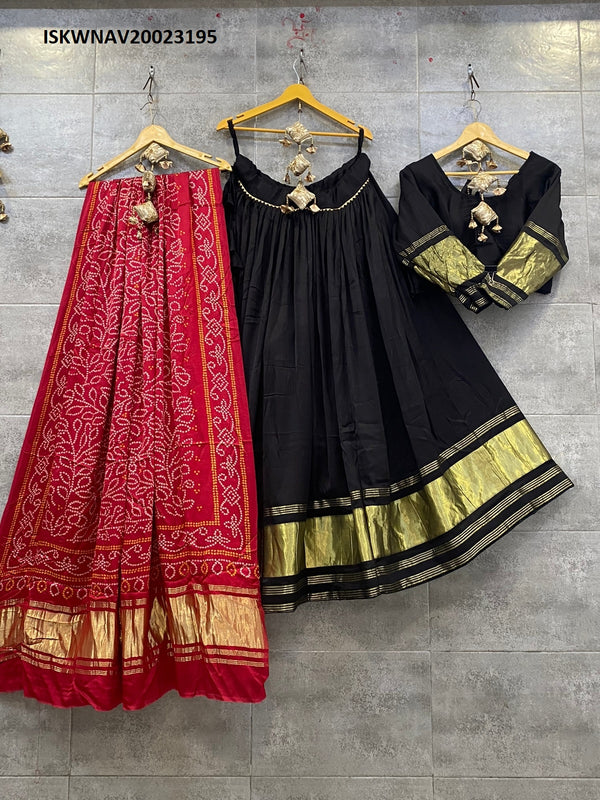 Modal Silk Lehenga With Blouse And Digital Printed Gaji Silk Dupatta-ISKWNAV20023195