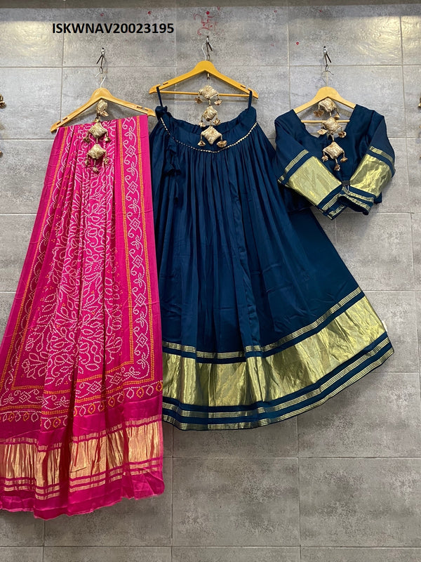 Modal Silk Lehenga With Blouse And Digital Printed Gaji Silk Dupatta-ISKWNAV20023195