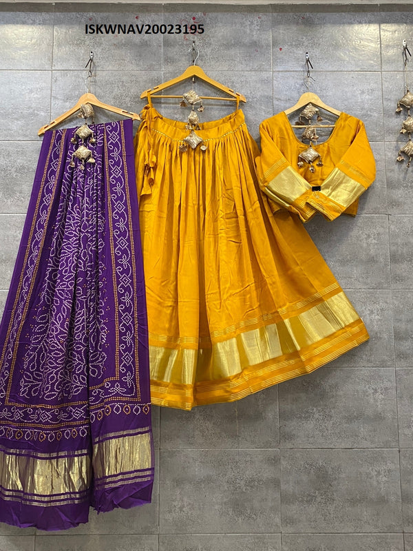 Modal Silk Lehenga With Blouse And Digital Printed Gaji Silk Dupatta-ISKWNAV20023195