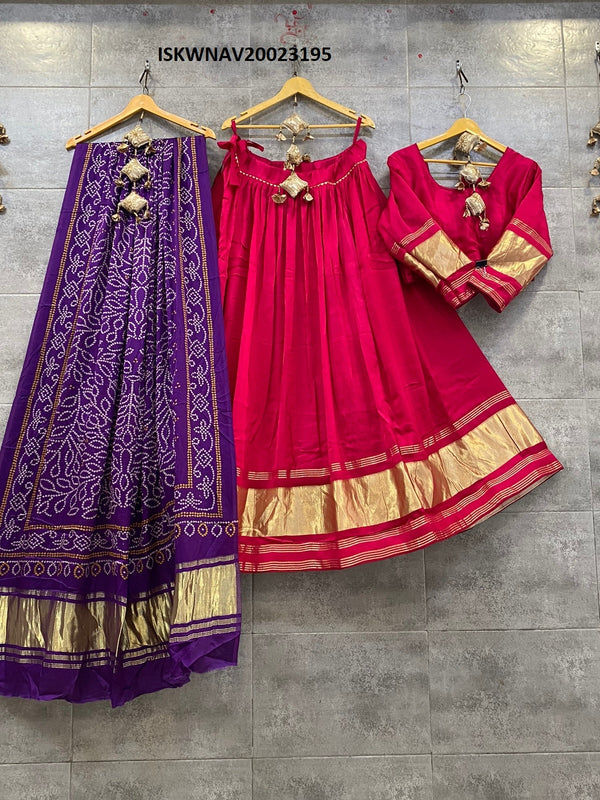 Modal Silk Lehenga With Blouse And Digital Printed Gaji Silk Dupatta-ISKWNAV20023195