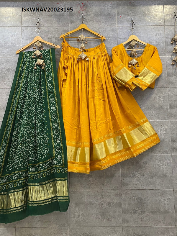 Modal Silk Lehenga With Blouse And Digital Printed Gaji Silk Dupatta-ISKWNAV20023195