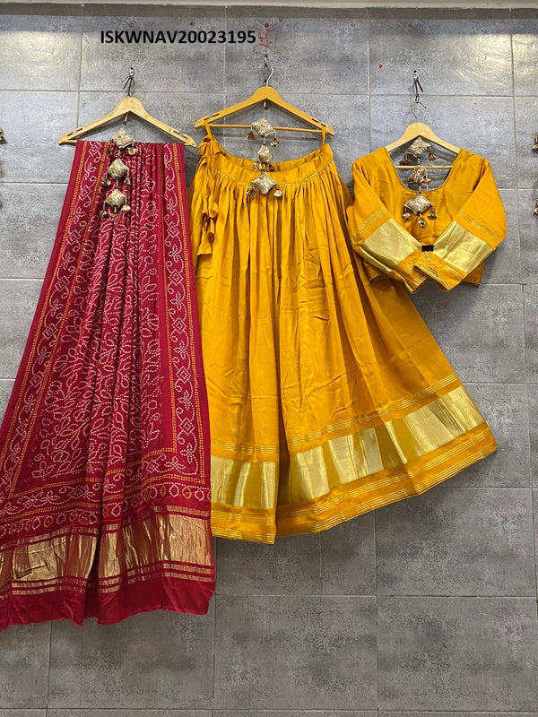 Modal Silk Lehenga With Blouse And Digital Printed Gaji Silk Dupatta-ISKWNAV20023195