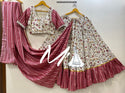 Printed Cotton Lehenga With Blouse And Dupatta-ISKWNAV07033499