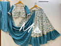 Printed Cotton Lehenga With Blouse And Dupatta-ISKWNAV07033499