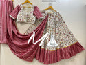 Printed Cotton Lehenga With Blouse And Dupatta-ISKWNAV07033499