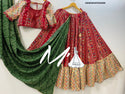 Printed Cotton Lehenga With Blouse And Dupatta-ISKWNAV07033499