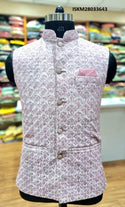 Printed Cotton Chikankari Jacket-ISKM28033643