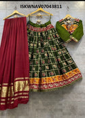 Foil Printed Pashmina Silk Lehenga With Blouse And Moda Dupatta-ISKWNAV07043811