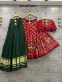 Foil Printed Pashmina Silk Lehenga With Blouse And Moda Dupatta-ISKWNAV07043813