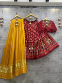 Foil Printed Pashmina Silk Lehenga With Blouse And Moda Dupatta-ISKWNAV07043813