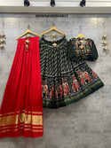 Foil Printed Pashmina Silk Lehenga With Blouse And Moda Dupatta-ISKWNAV07043812