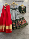 Foil Printed Pashmina Silk Lehenga With Blouse And Moda Dupatta-ISKWNAV07043812
