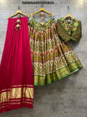 Foil Printed Pashmina Silk Lehenga With Blouse And Moda Dupatta-ISKWNAV07043810