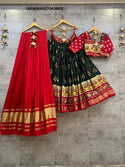 Foil Printed Pashmina Silk Lehenga With Blouse And Moda Dupatta-ISKWNAV07043809