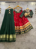 Foil Printed Pashmina Silk Lehenga With Blouse And Moda Dupatta-ISKWNAV07043809