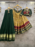 Foil Printed Pashmina Silk Lehenga With Blouse And Moda Dupatta-ISKWNAV07043809