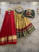 Foil Printed Pashmina Silk Lehenga With Blouse And Moda Dupatta-ISKWNAV07043809