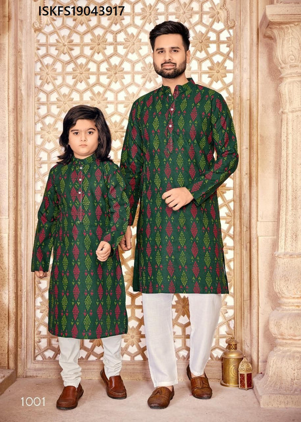 Father And Son Cotton Kurta Pajam-ISKFS19043917